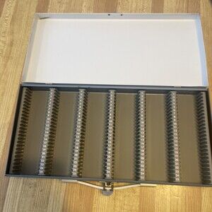 Vintage 150 Slide Case File Sorter Smith Victor Numbered Slide Metal Mid Century